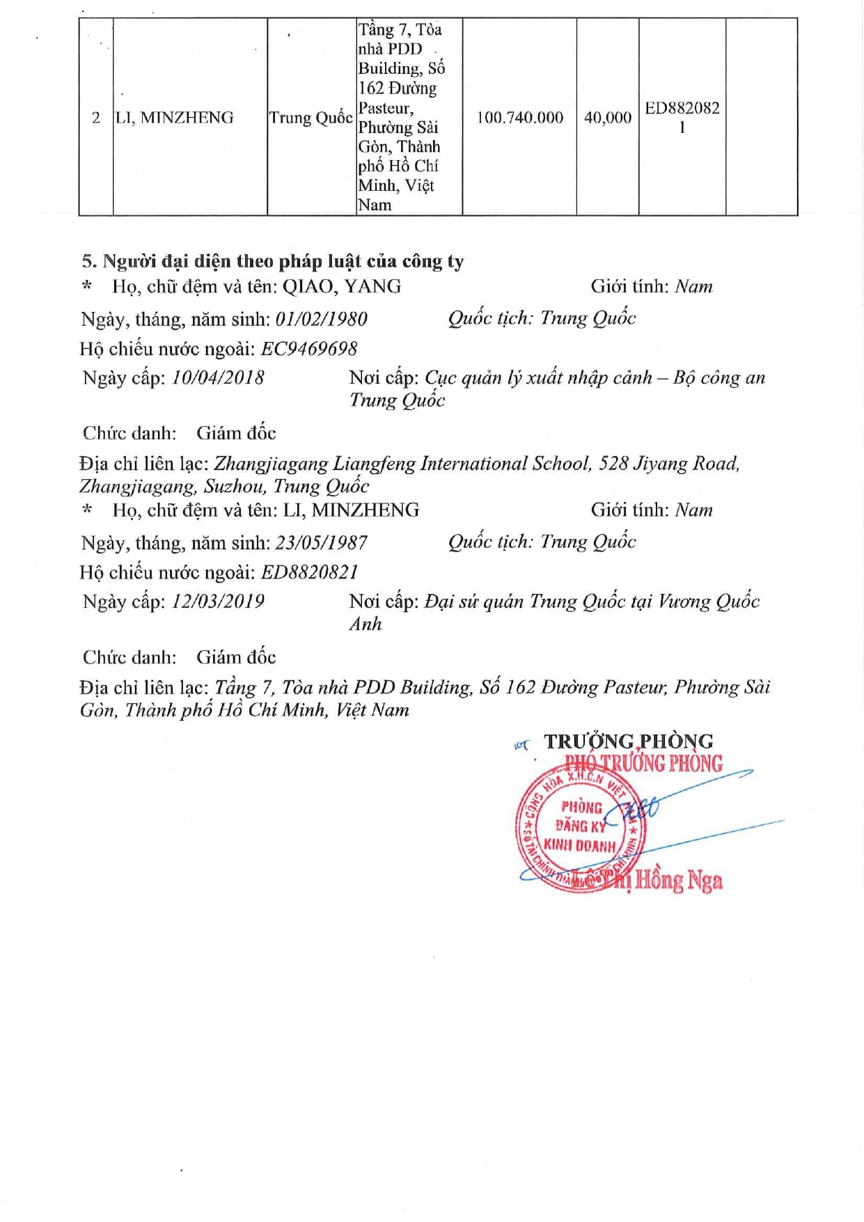 Giấy chứng nhận đăng ký kinh doanh - Trang 2