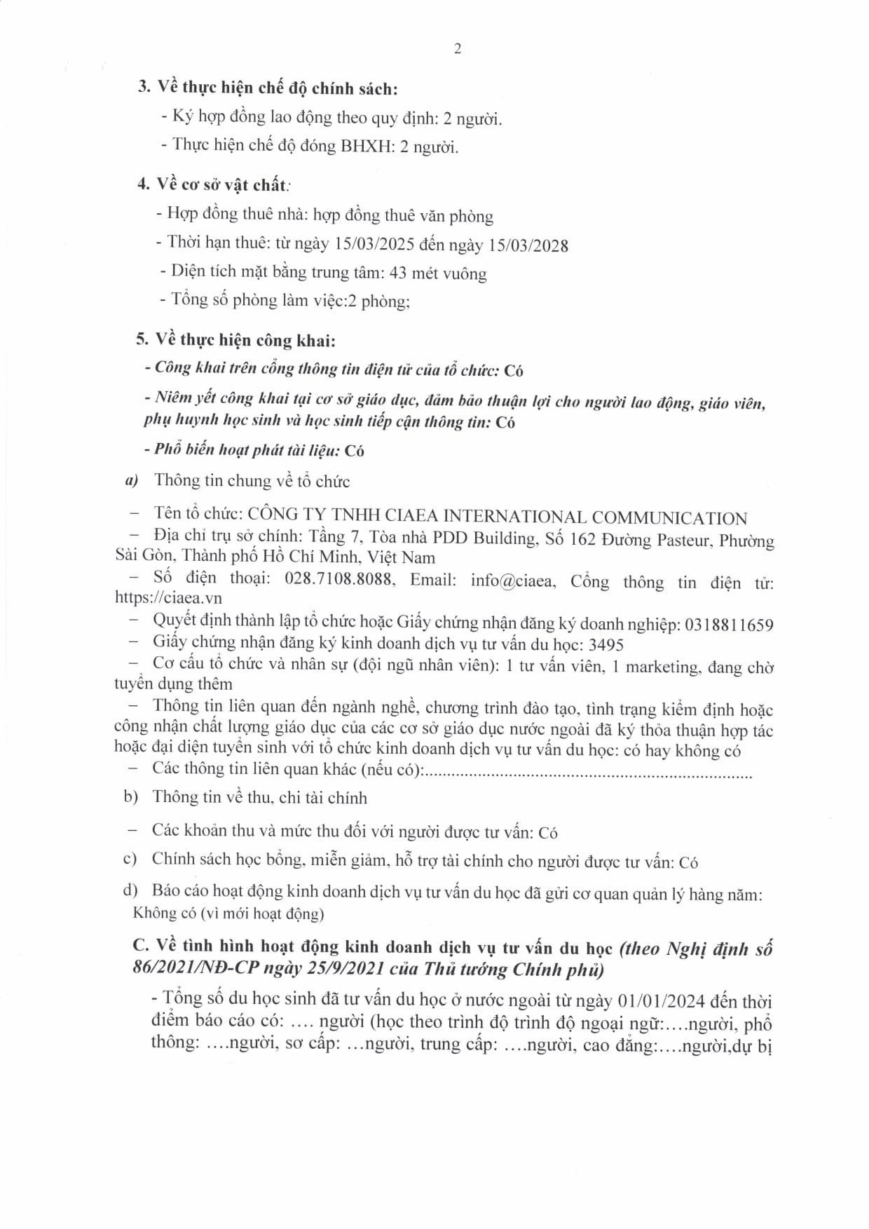 Báo cáo hoạt động hàng năm - Trang 2